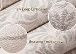Creamy White Floral Pattern Removable Wall Coverings , Bedroom Decoration
