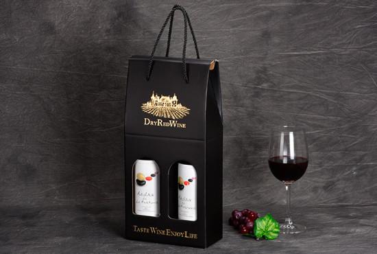 Manufacturer corrugated paper gift box custom portable wine box double pack wine