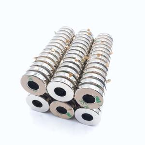 Wholesale N48 Sintered Neodymium Ring Magnet With Adhesive Silver Coating from china suppliers