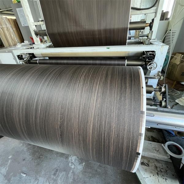 Black Wood Grain Embossed PVC Decorative Foil For MDF Cabinet Door Vacuum