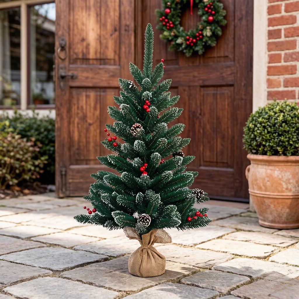 Artificial Pine Needle Christmas Tree Outdoor Modern Plastic Decoration