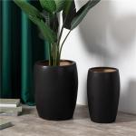 Hot sale desktop decoration black tall succulent plant pots custom logo ceramic