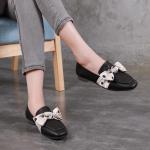 S281 Bowknot temperament fashion all-match leather women's shoes literary single