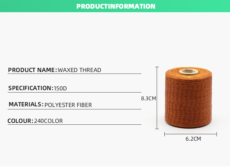 Spun Yarn Type Waxed Thread for Bracelets High Breaking Strength Polyester Sewing Thread