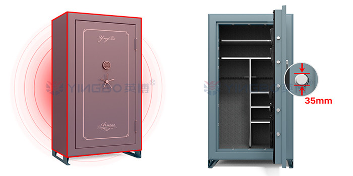 UL Certificate Heavy Fireproof Gun Safe Box 36 Guns Anti Theft