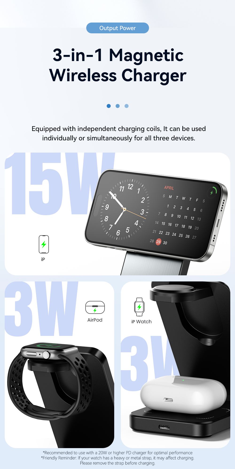 ESSAGER OJD-112 Series Desktop Cell Phone Wireless Charging Station OTP