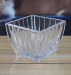 Square Optic Stripes Glass Storage Jars For Candy