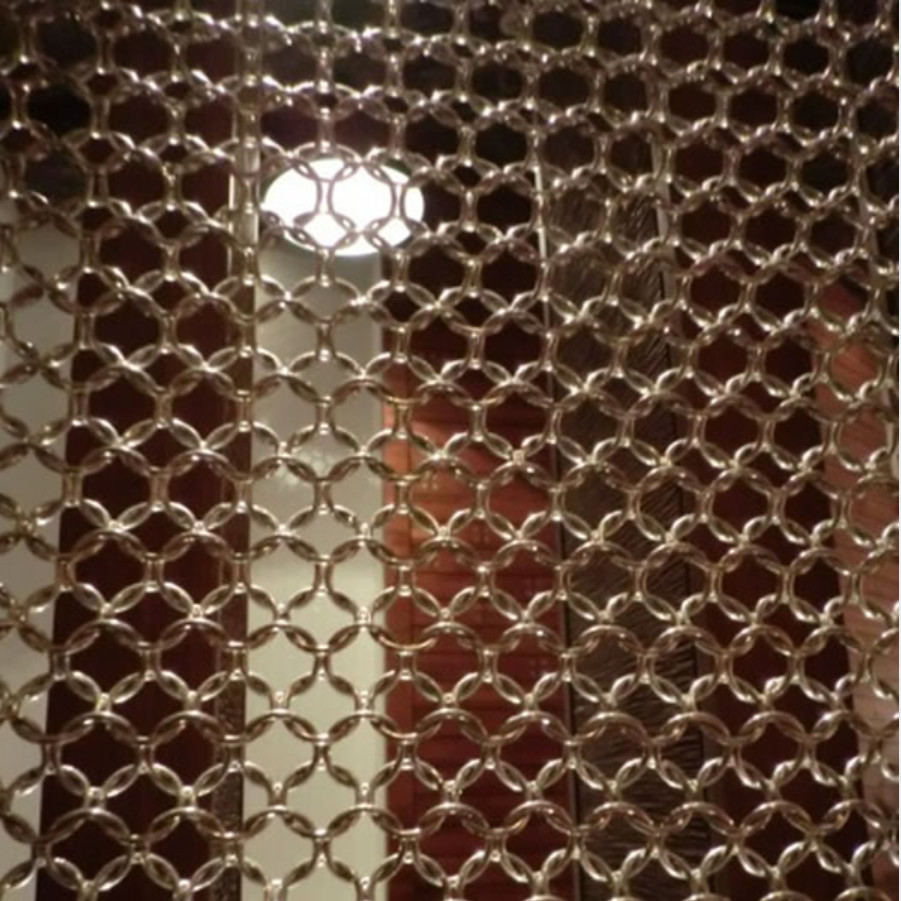 Polished 316 Stainless Steel Ring Mesh Customized For 15-25mm Holes