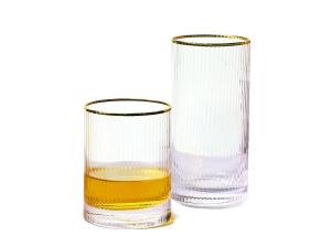 Wholesale Gold Rimmed 14cm 14oz Lead Free Crystal Drinking Glasses For Hotel from china suppliers