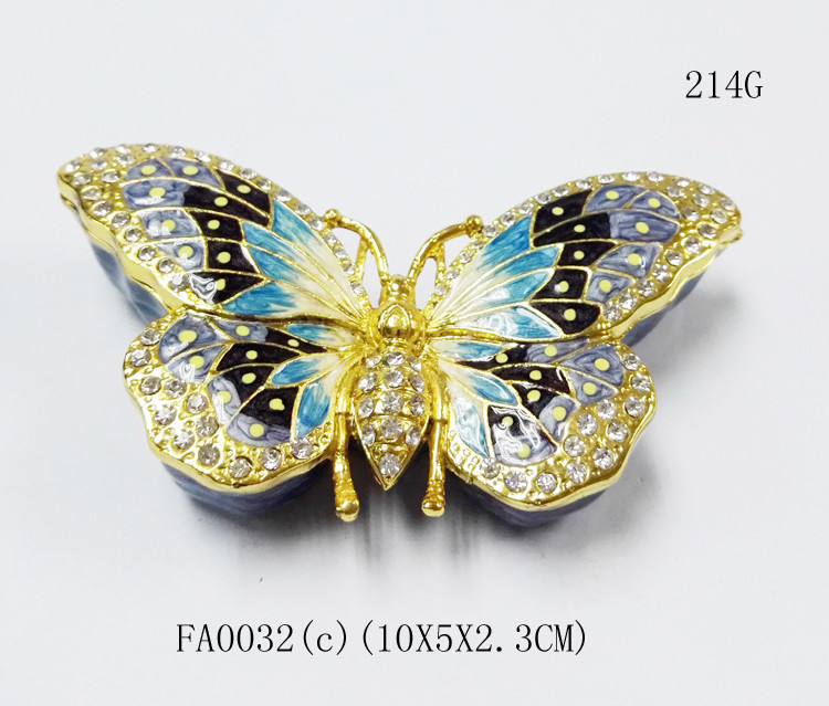 Custom metal butterfly shaped jewelry box for promotional gift