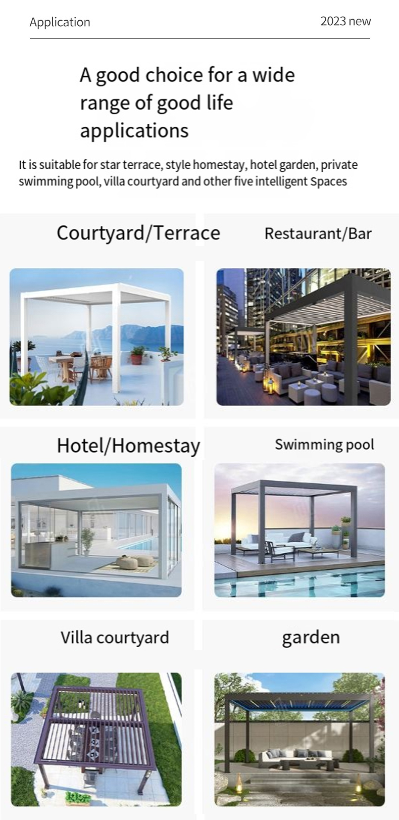 Aluminum Alloy Pavilion Four Corner Outdoor Yard Shade Flip Louver Pavilion Leisure Canopy