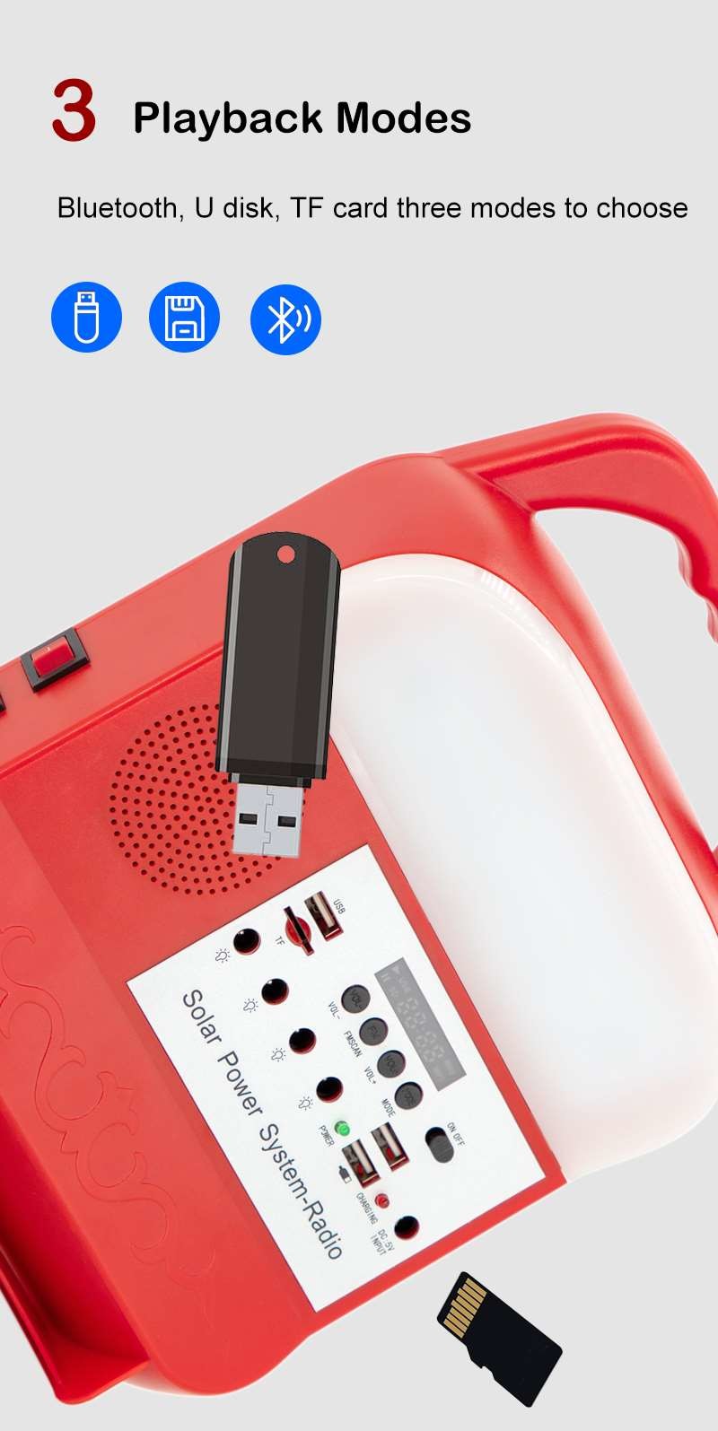 Multifunctional Solar Outdoor Lighting LED Flood Camping Portable Emergency Lamp