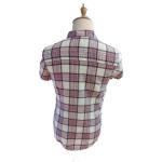 Turn Down Collar Slim Fit Plaid Shirt Cotton Ladies Casual Wear