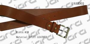 Wholesale Black Painting Edges Tan Leather Belt , Mens Brown Leather Belt With Gold Buckle from china suppliers