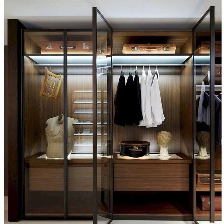 Modern Tempered Glass Wardrobe Back Painted 18mm To 22mm Door Thick