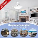 42 Inch LED Ceiling Fan with Hidden Blades and Metal Acrylic Material by