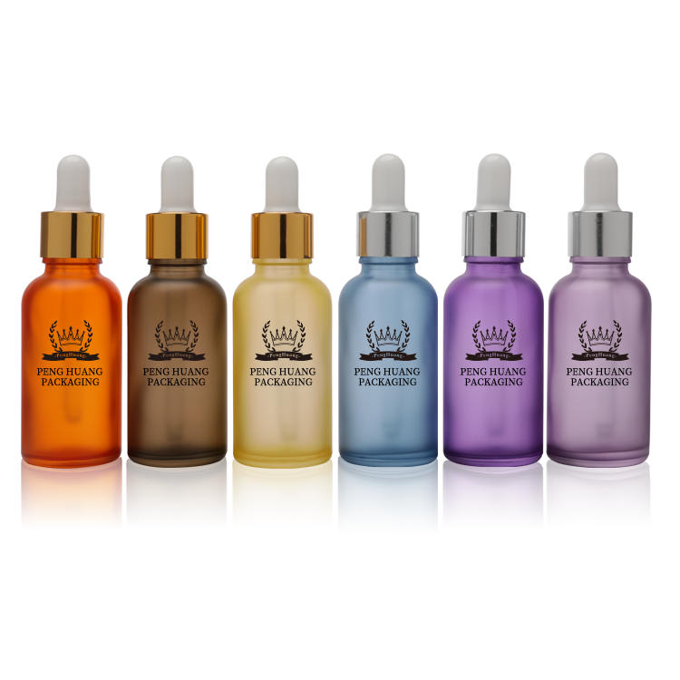 Wholesale 20ml 50ml 100ml Frosted Glass Dropper Bottle For Serum Essential Oil Essence Custom Design Makeup Packaging