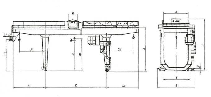 ISO Warehouse A5-A7 Mg Double Girder Gantry Crane 16/3.2T