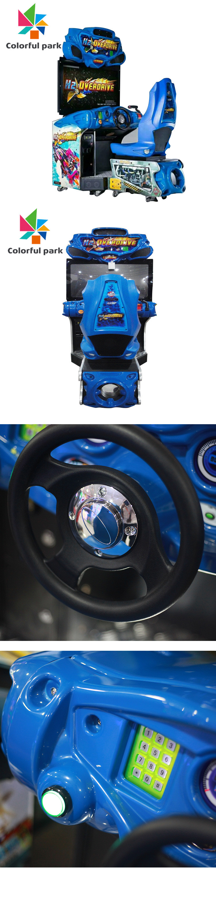 H2 Overdrive Arcade Racing Machine 3D Video Game rowing competition Theme