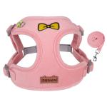 Reflective Pet Corduroy Harness Vest With Safety Buckle For Small Dogs