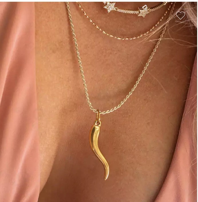 Europe Stainless Steel Designer Jewelry White Shell Inlaid Pig Nose Chain Necklace