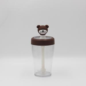 Wholesale Plastic Cartoon Reusable Straw Water Bottle Customized Label Logo from china suppliers