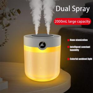 Wholesale Large Capacity 2L Humidity Display Dual Spray USB Silent Household Humidifier from china suppliers