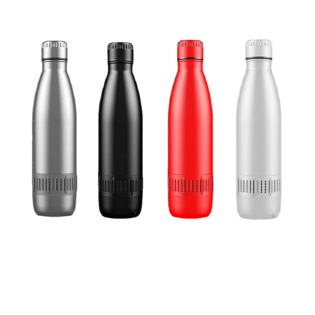 800ml Stainless Steel Sports Water Bottles Wireless Speaker Bluetooth Smart