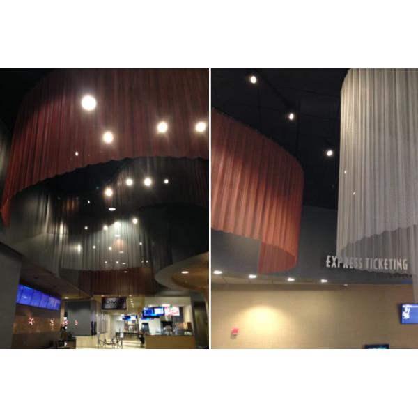 Red Decorative Aluminium Metal Mesh Chain Link coil Curtain Drapery Fabric exterior decorative screen for rood divider