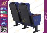 Solid Wood Armrest Cover Auditorium Theater Seating Floor Mounted With Wood Desk