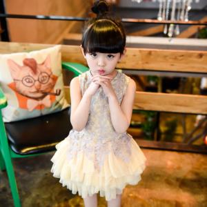 Wholesale 2016 Fashion Girl Party Kid's Dress Dancing Chinese Lace Dress Cute Prince Q222 from china suppliers