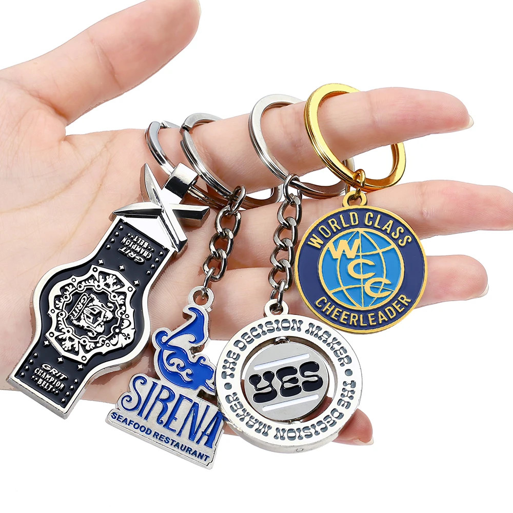 Metal Soft Hard Enamel Keychains Keychain Custom Logo 3D 2D Keyrings Keychain