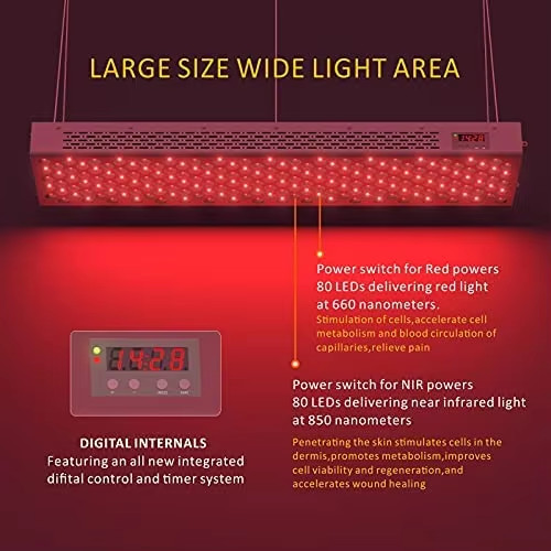 Customizable 660nm 850nm Wavelength 1000W LED Therapy Light Panel for Professional Red Light Therapy