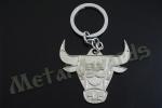 Bull Logo 2D Promotional Products Keychains , Travel Key Chain Shiny Silver