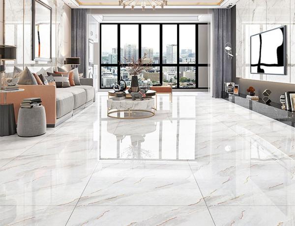 80x80cm SASO Gold Colour Floor Tiles White Porcelain Glazed Decoration Carrara
