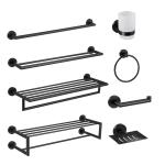 Matte Black 10 Piece Bathroom Hardware Sets Stainless Steel 304 Durable