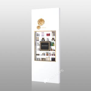 Wholesale TJiS-B5 Milky-White Acrylic Light Box Skincare Display Cabinet with Transparent Shelves from china suppliers