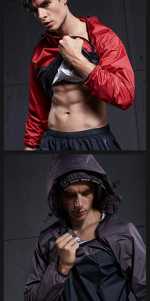 Black And Red Running Wear With Zipper Closure XL , XXL , XXXL Size