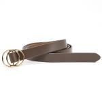Women'S Fashion Leather Skinny Belts Hollow Ring Oval Shape Buckle
