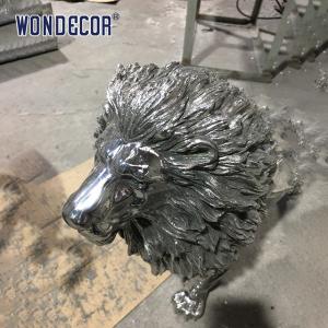 Wholesale Modern large outdoor cast animal lion stainless steel sculpture from china suppliers