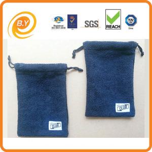 Wholesale 280gsm 12cm Drawstring Pouch Bags Microfiber For Mobile Phone Sunglasses TUV from china suppliers
