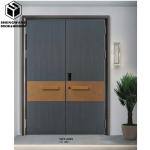 Hotel Aluminum Entrance Door Scratch Resistant Aesthetics Aluminum Exterior