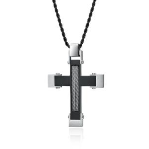 Wholesale Fashion Men's Cross Design Stainless Steel Titanium Pendant Necklace Provide Mould Making And Making Service from china suppliers
