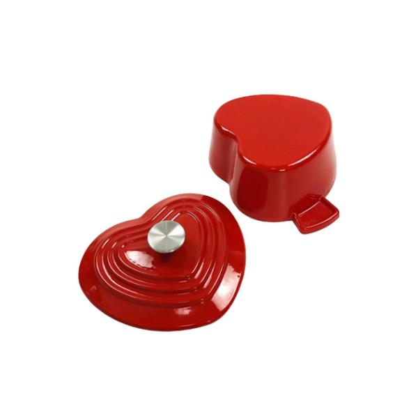 Heart Shaped Metal Casserole Dish Enamel Coating With Two Side Handles