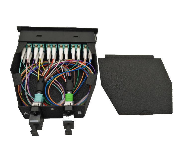 MTP Module Cassette FTTH Fiber Optic Patch Panel APC UPC 12 / 24 Core