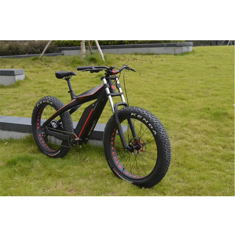 Two Seat Bicycle Electric Kontax ES750 26inch Fat TIire Carbon Fiber E Bike 48V 750W Electric Bike
