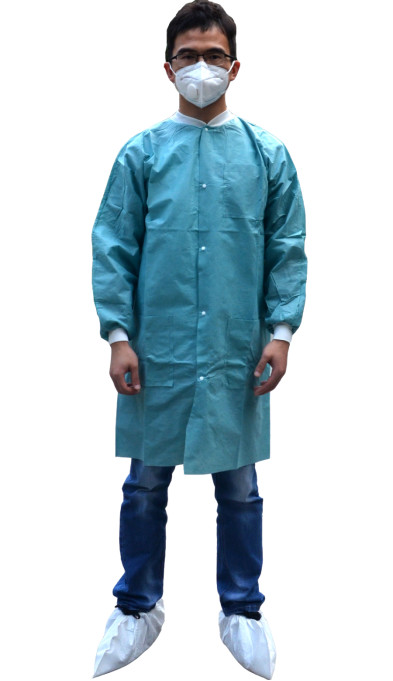 25GSM Dustproof Disposable Dental Lab Jackets with Shirt Collar