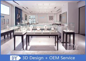 Wholesale Black + White Lighted Jewelry Display Cases / Jewellery Shop Display Cabinets from china suppliers
