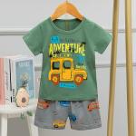 Round Neck 24 Month Short Sleeve Pajama Set 90cm Height 54cm Bust