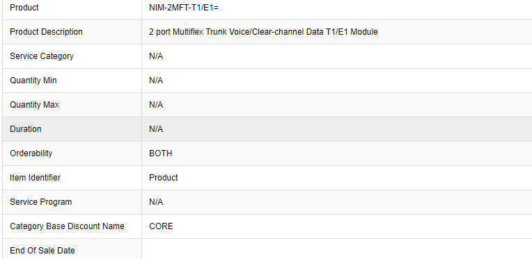 NEW CISCO NIM-2MFT-T1/E1 Fourth-Generation 2 port Multiflex Trunk Voice and WAN Network Interface Module